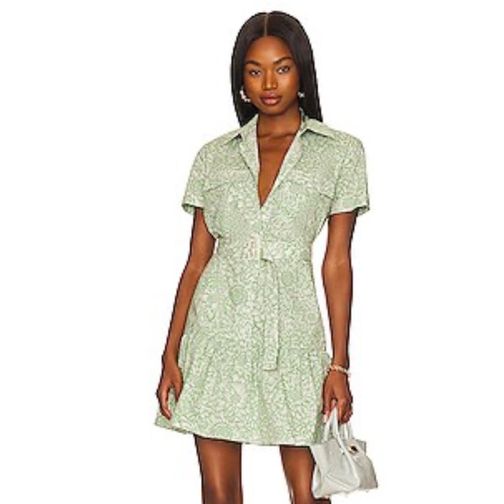 Elegant Green Patterned Dress